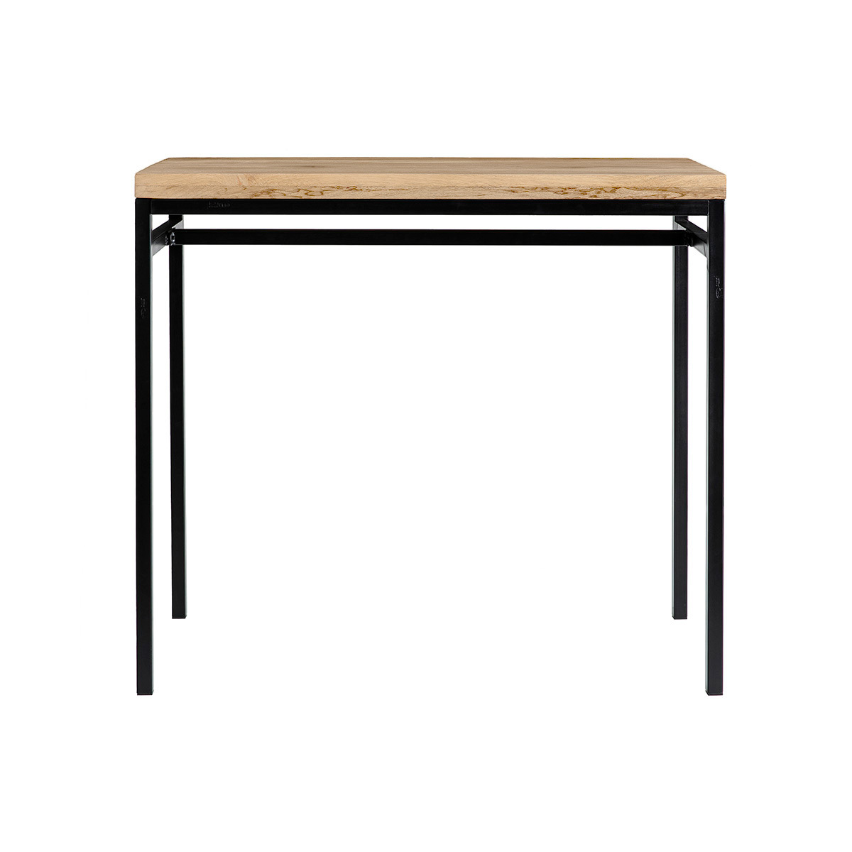 Table haute industrielle en bois manguier massif et métal noir L115 cm YPSTER Table haute industrielle en bois manguier massif et métal noir L115 cm YPSTER