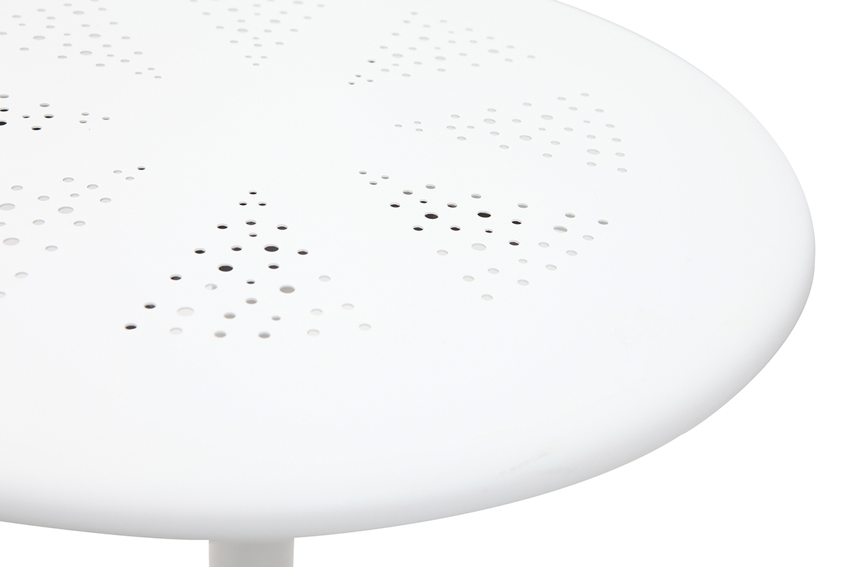 Table haute pliante ronde en m�tal blanc DOTS