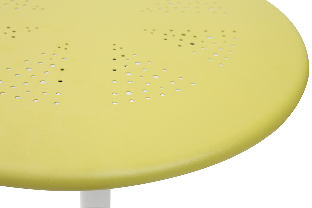 Table haute pliante ronde en m�tal vert anis DOTS