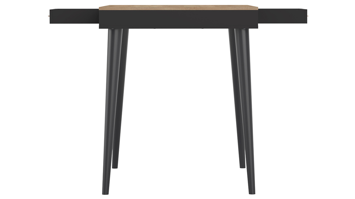 Table haute scandinave noir et bois STRIPE