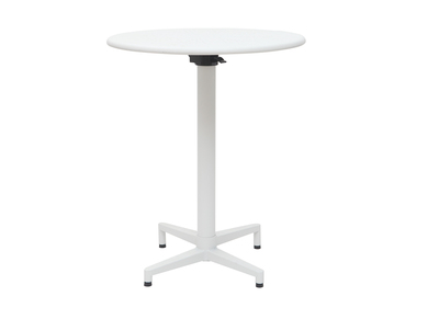 Table pliante ronde en m&eacute;tal blanc D60 cm DOTS