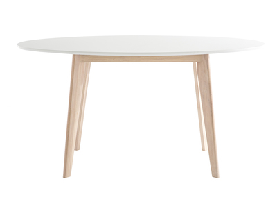 Table scandinave ovale blanche et bois clair L150 cm LEENA