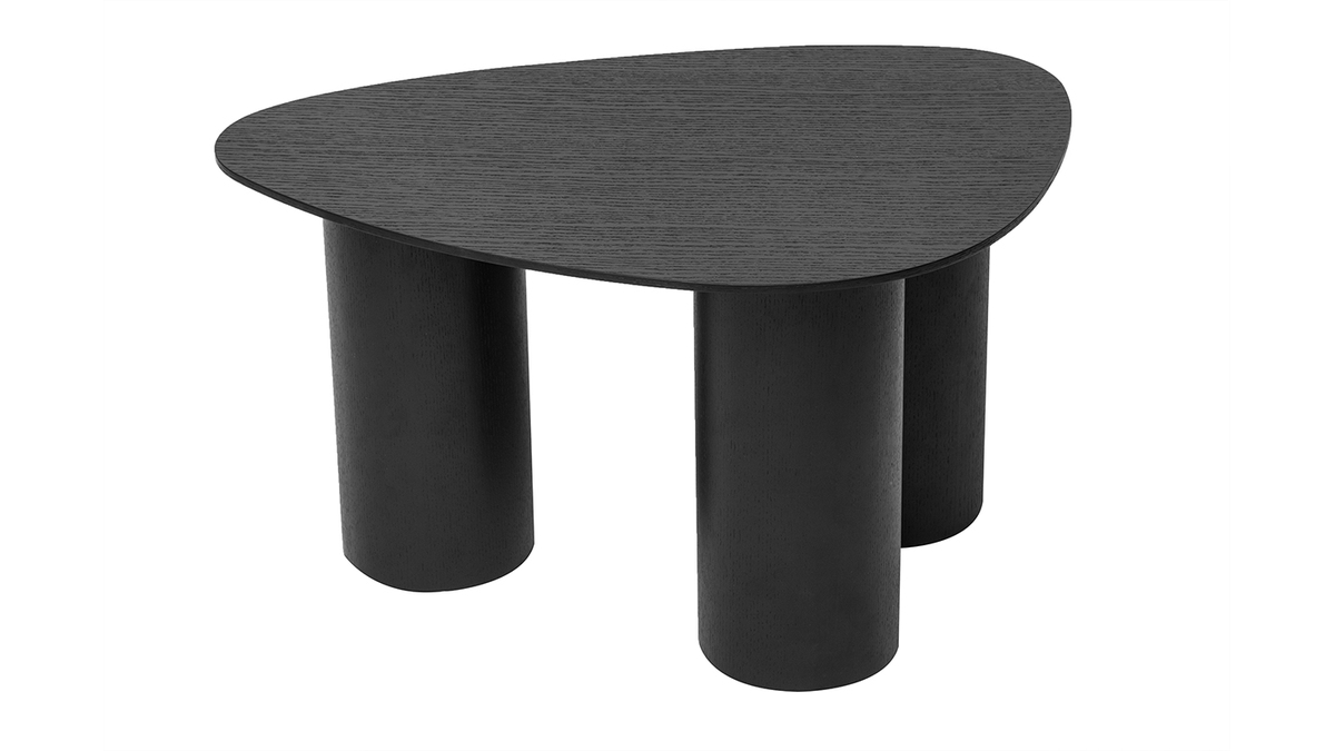 Tables basses gigognes design en bois noir (lot de 2) FOLEEN