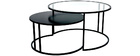 Tables basses gigognes design verre et métal TAHL  - Miliboo & Stéphane Plaza