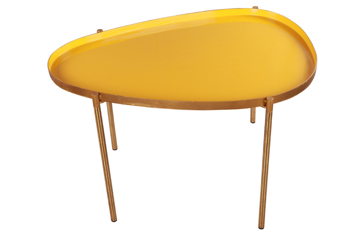 Tables basses gigognes moutarde, bleu canard et turquoise (lot de 3) ZURIA