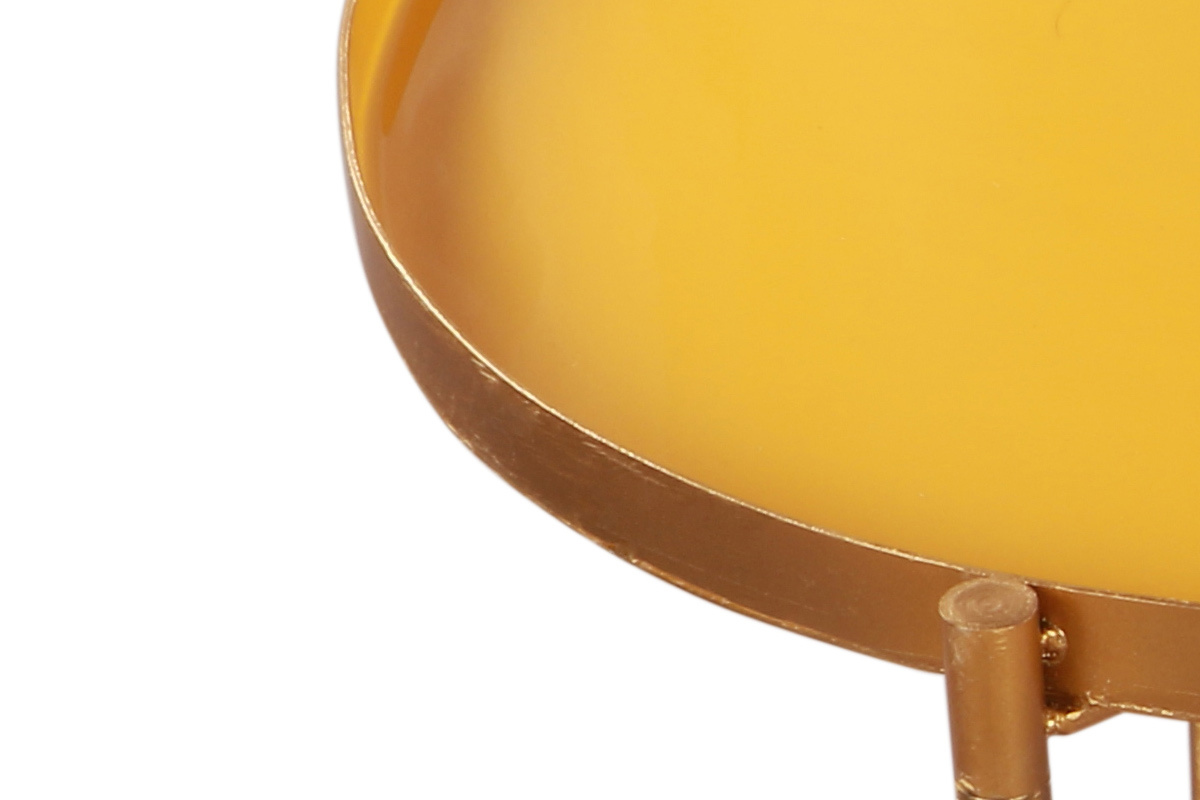 Tables basses gigognes moutarde, bleu canard et turquoise (lot de 3) ZURIA