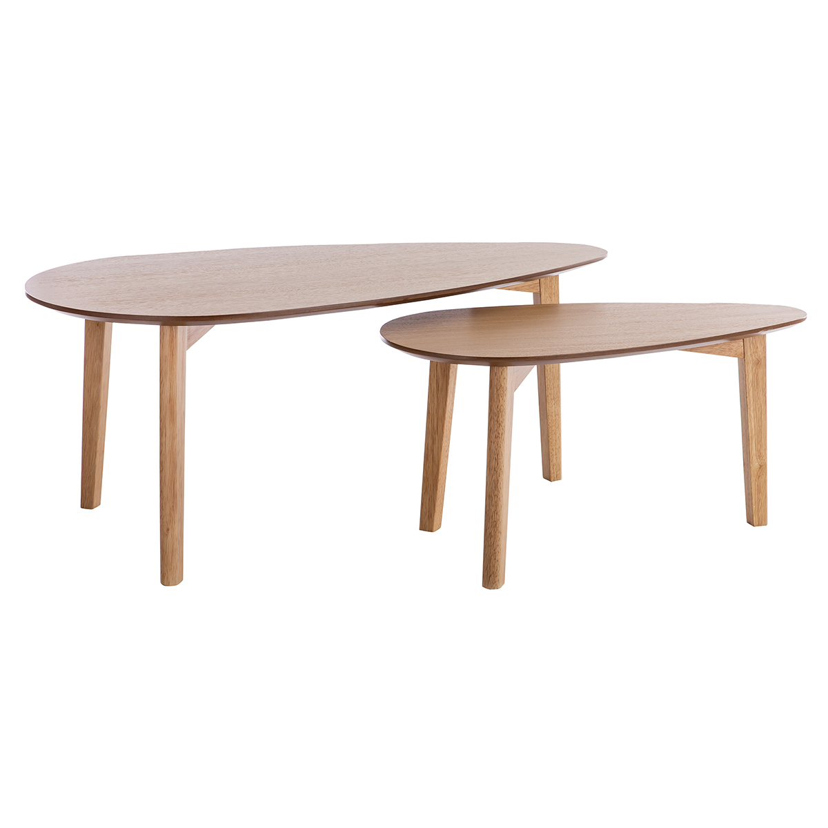 Tables basses gigognes scandinaves bois clair chêne (lot de 2) ARTIK vue1
