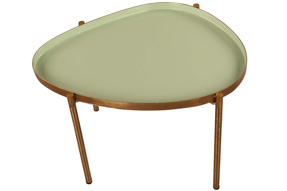 Tables basses gigognes vert clair et fonc� (lot de 3) ZURIA