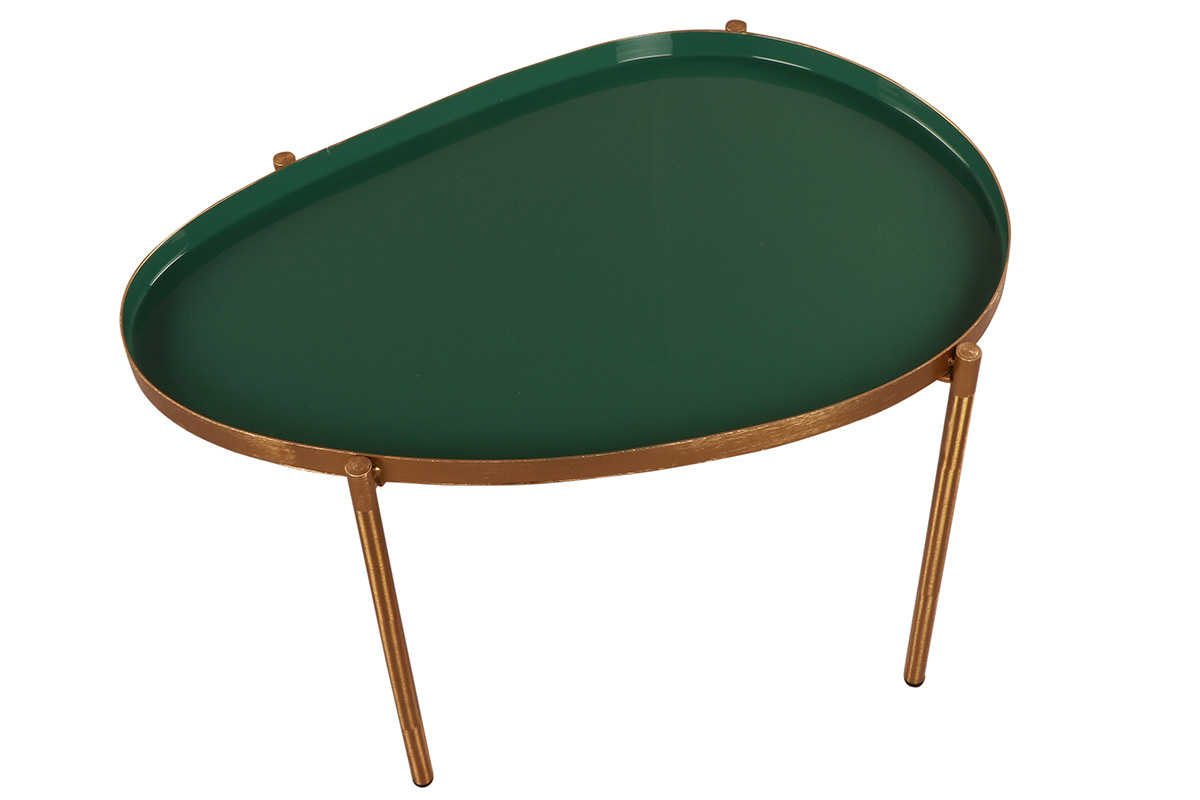 Tables basses gigognes vert clair et fonc� (lot de 3) ZURIA