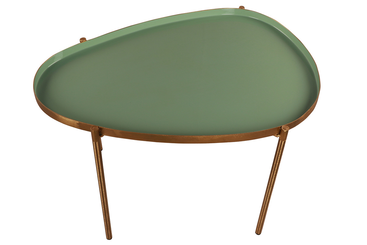 Tables basses gigognes vert clair et fonc� (lot de 3) ZURIA