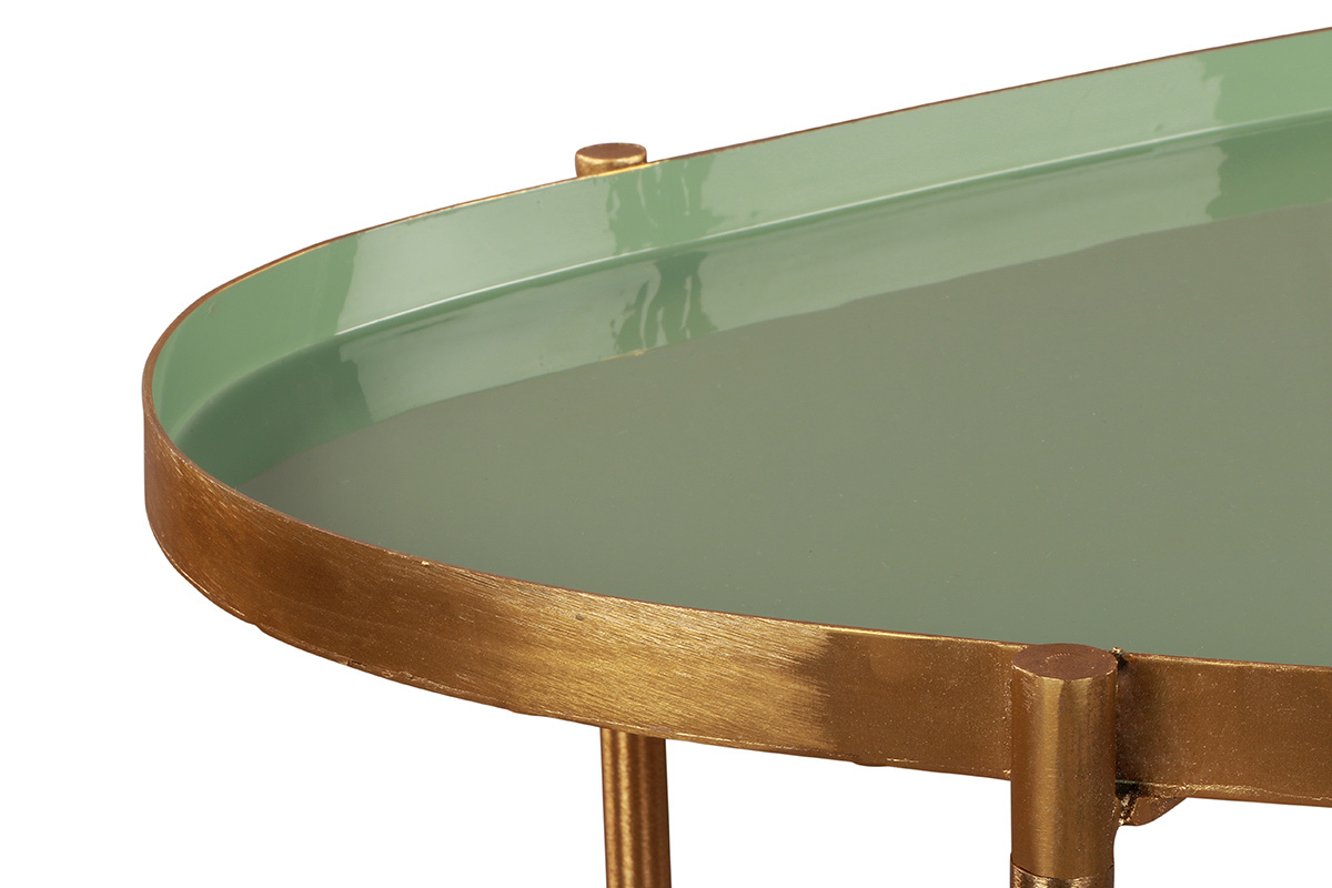 Tables basses gigognes vert clair et fonc� (lot de 3) ZURIA