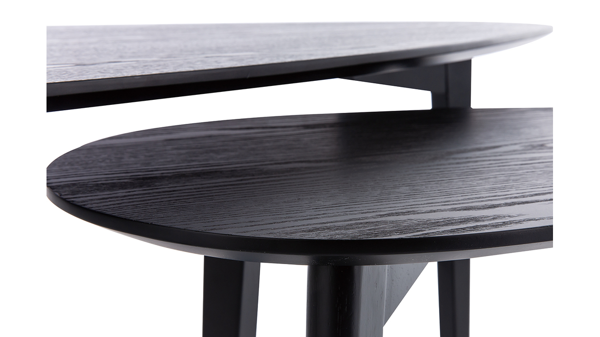 Tables basses scandinaves frêne noir (lot de 2) ARTIK