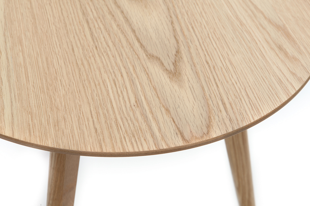 Tables d'appoint rondes ch�ne (lot de 2) ORKAD