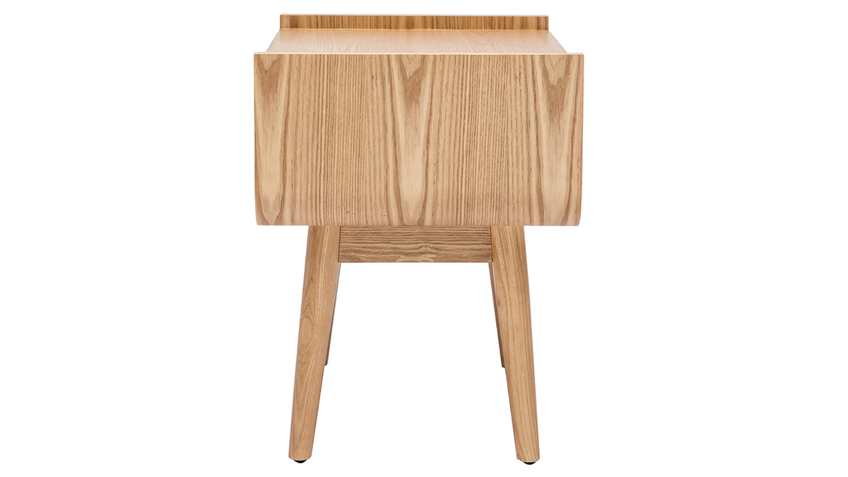 Tables de chevet avec tiroir en bois clair massif et cannage rotin L50 cm (lot de 2) ATHNE