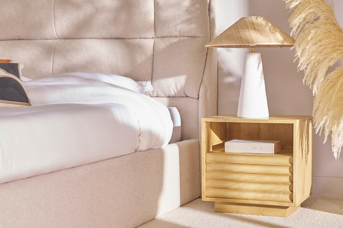 Tables de chevet avec tiroir en bois manguier massif L45 (lot de 2) MATCHA