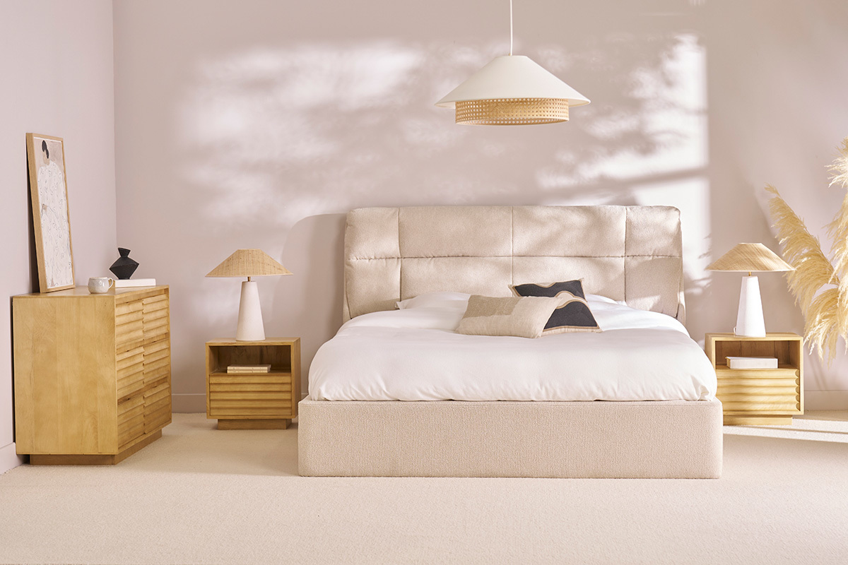 Tables de chevet avec tiroir en bois manguier massif L45 (lot de 2) MATCHA