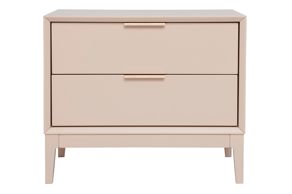 Tables de chevet rose et mtal dor avec rangements (lot de 2) GIANA