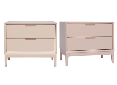 Tables de chevet rose et métal doré avec rangements (lot de 2) GIANA