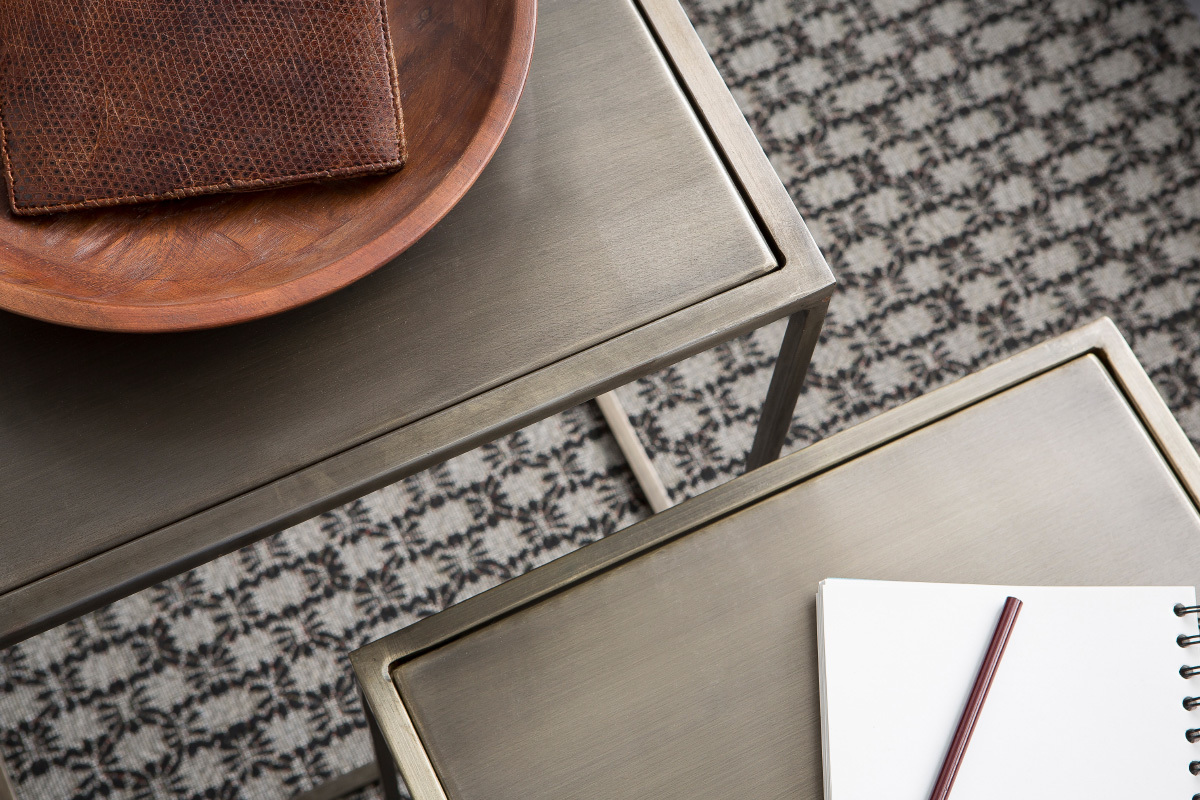 Tables gigognes design m�tal laiton (lot de 2) ERINE