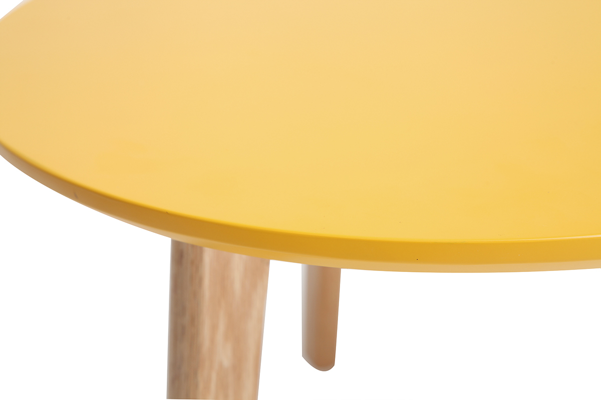 Tables gigognes scandinaves ch�ne et jaune (lot de 2) ARTIK