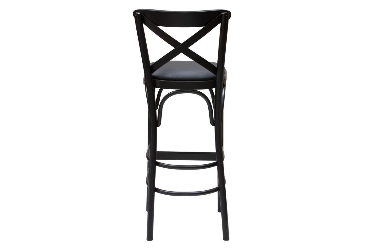 Tabouret de bar bistrot htre massif noir H75 MARCEL