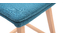 Tabouret de bar bois et bleu canard  65 cm (lot de 2) JOAN