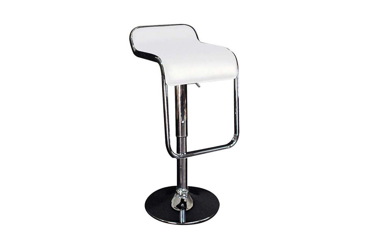 Tabouret de bar / cuisine blanc ANDROMEDE (lot de 2)