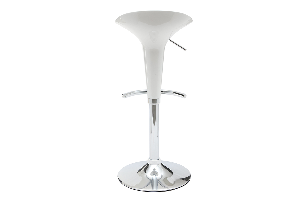 Tabouret de bar / cuisine blanc design GALAXY (lot de 2)