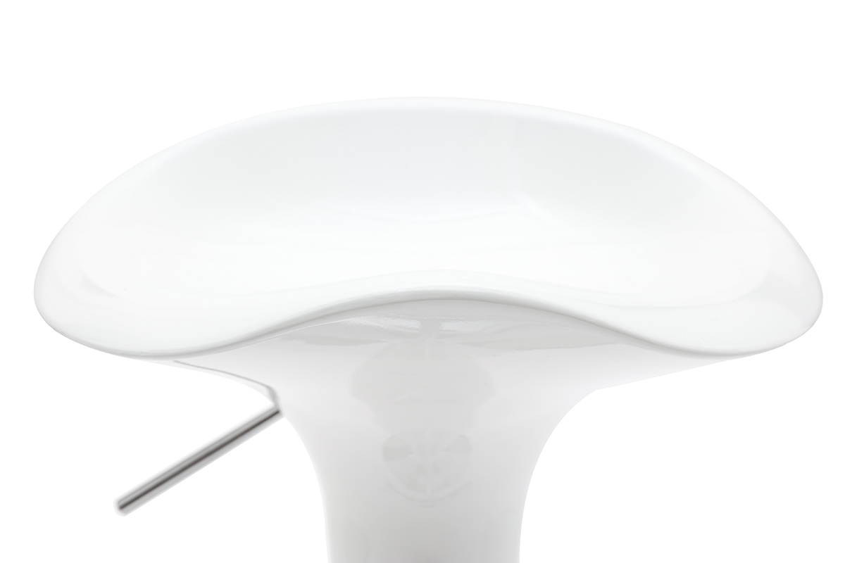 Tabouret de bar / cuisine blanc design GALAXY (lot de 2)