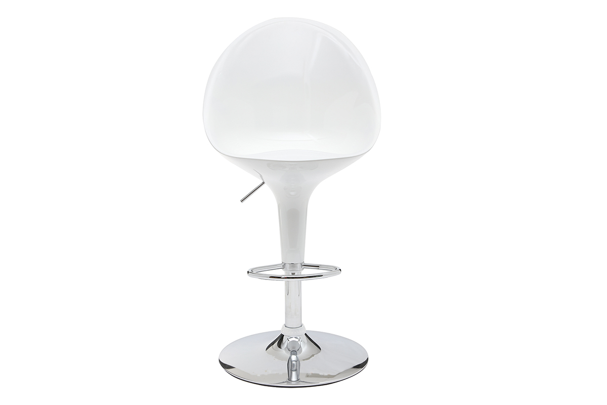 Tabouret de bar / cuisine blanc design OEUF (lot de 2)