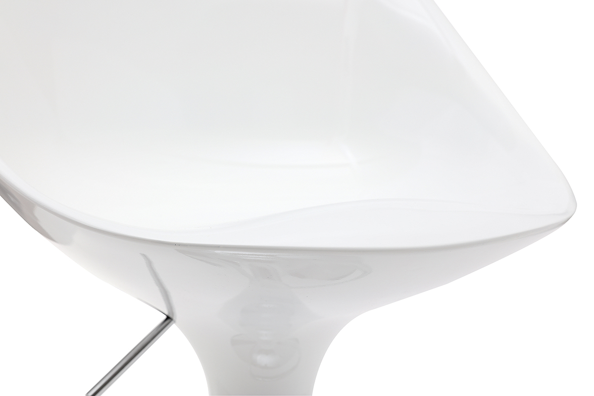 Tabouret de bar / cuisine blanc design OEUF (lot de 2)