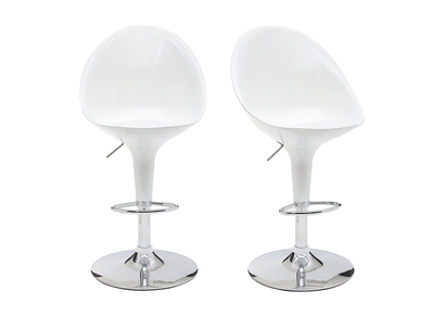 Tabouret de bar / cuisine blanc design OEUF (lot de 2)