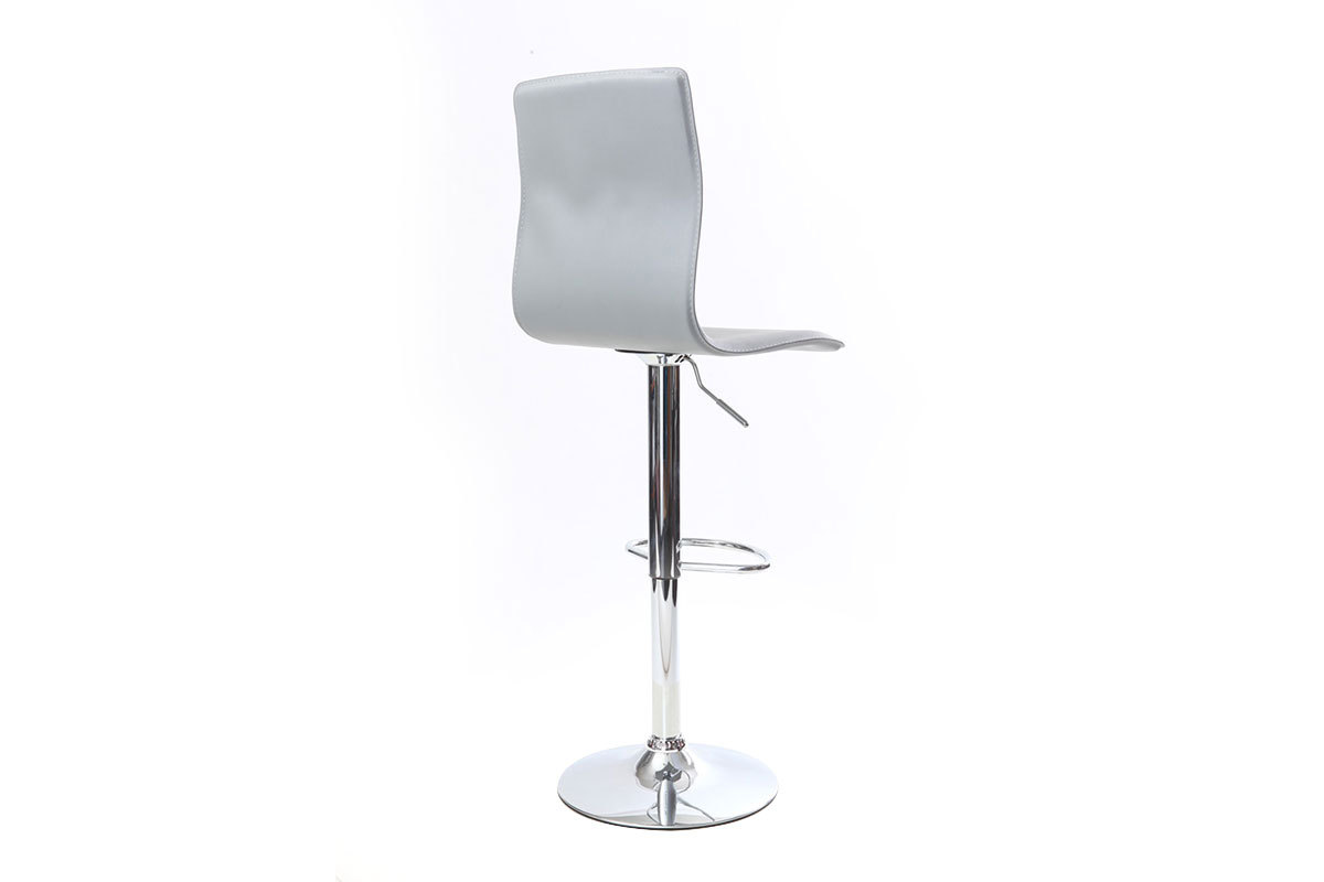 Tabouret de bar / cuisine gris moderne SURF ALTO (lot de 2)