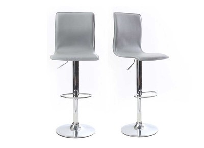 Tabouret de bar / cuisine gris moderne SURF ALTO (lot de 2)