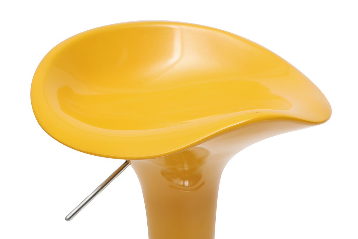 Tabouret de bar / cuisine jaune design GALAXY (lot de 2)