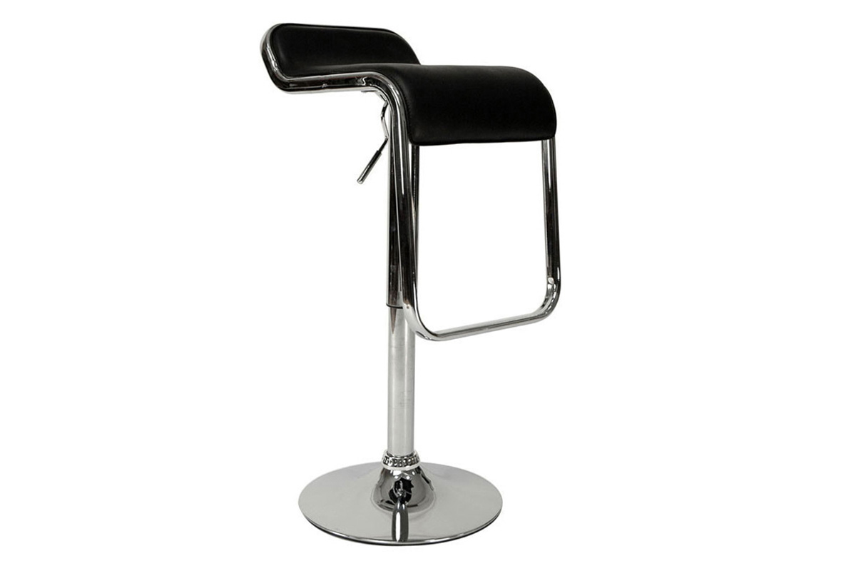 Tabouret de bar / cuisine noir design ANDROMEDE (lot de 2)
