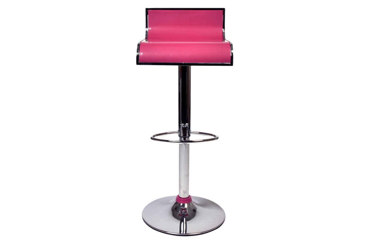 Tabouret de bar / cuisine rose design WAVES (lot de 2)