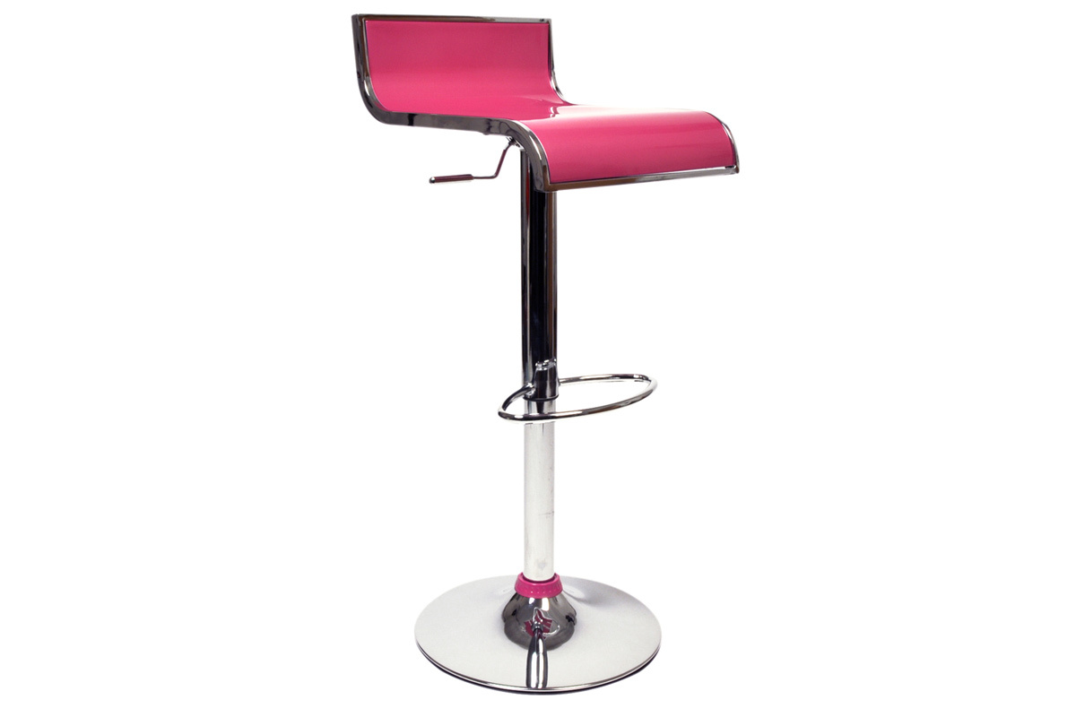 Tabouret de bar / cuisine rose design WAVES (lot de 2)