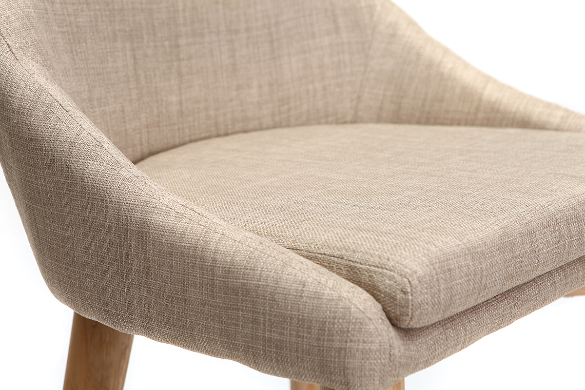 Tabouret de bar design 75 cm bois polyester beige DALIA