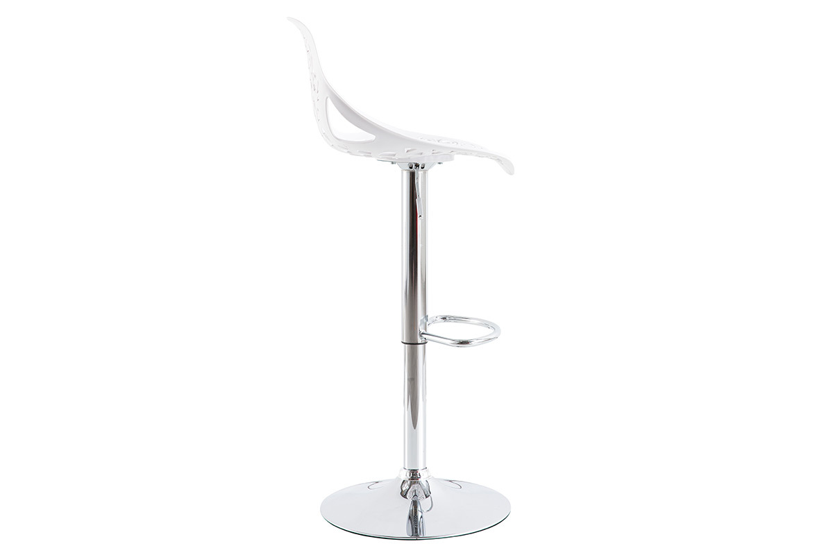 Tabouret de bar design baroque blanc BAROCCA