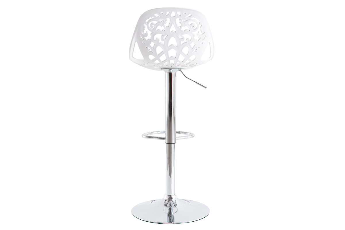 Tabouret de bar design baroque blanc BAROCCA