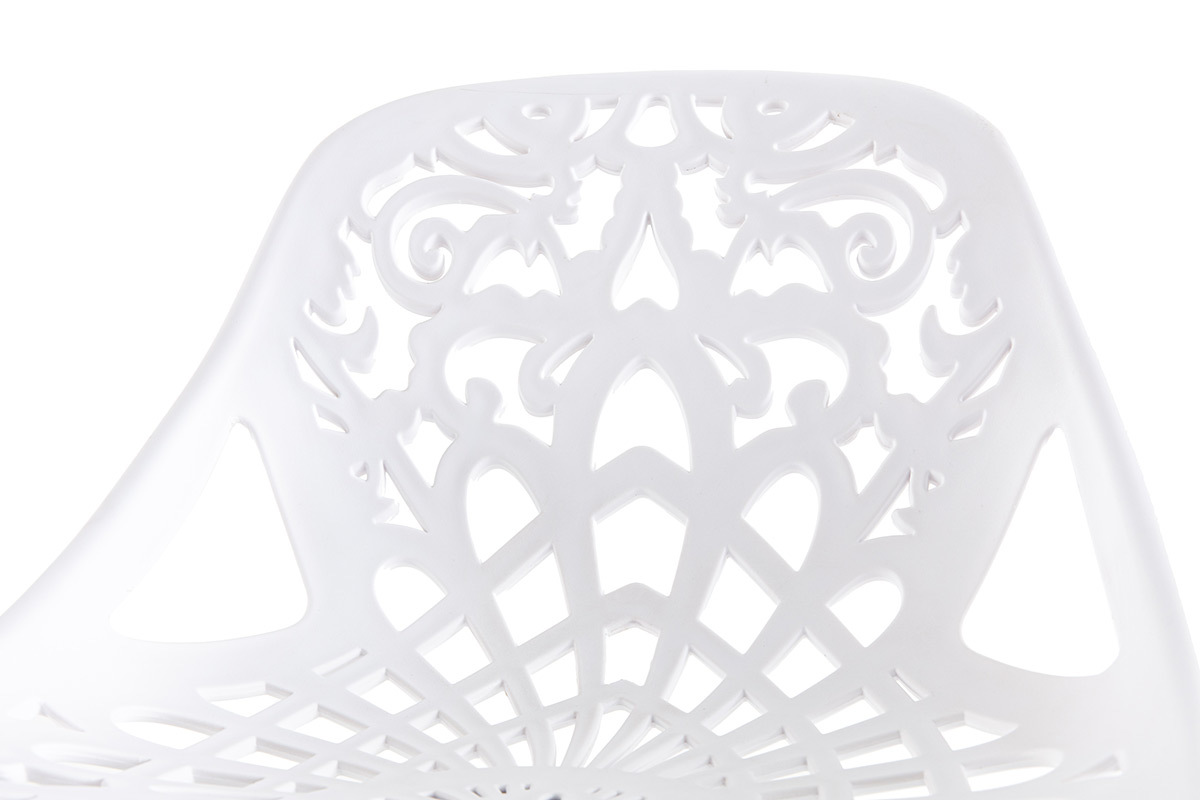 Tabouret de bar design baroque blanc BAROCCA