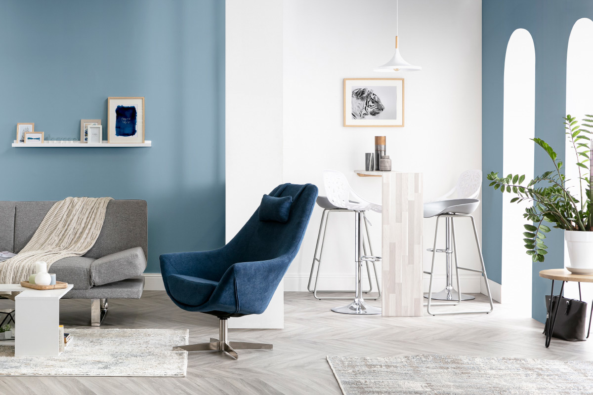 Tabouret de bar design baroque blanc BAROCCA