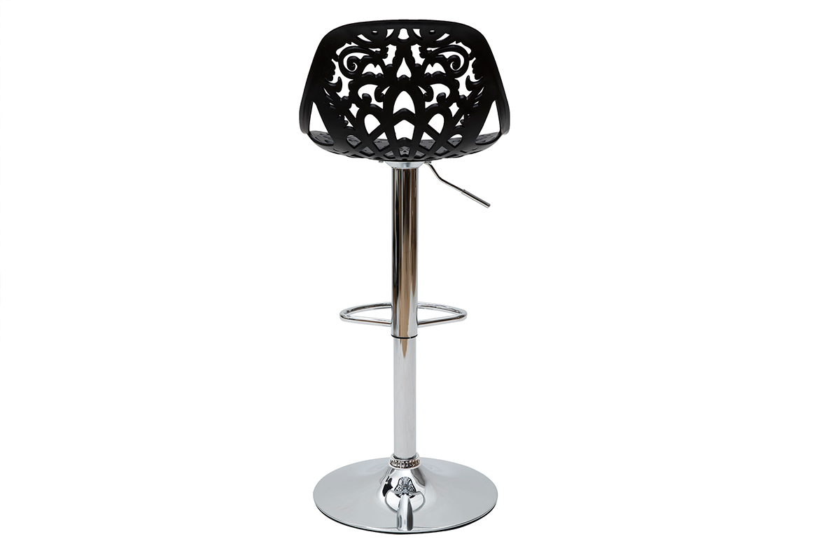 Tabouret de bar design baroque noir BAROCCA