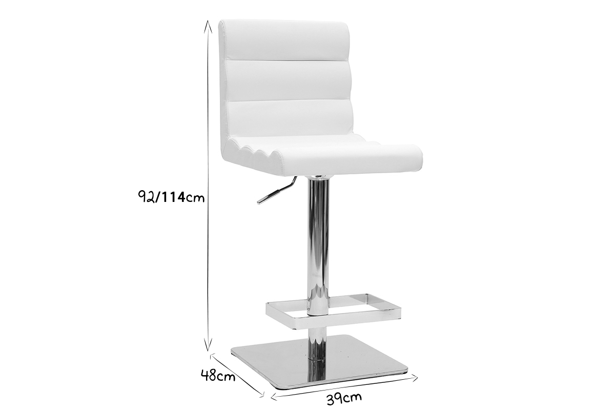 Tabouret de bar design blanc COLOMBUS