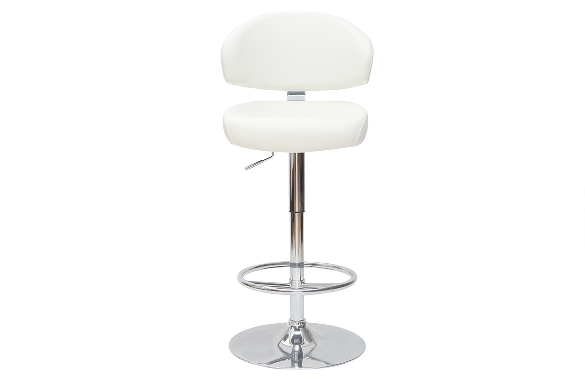Tabouret de bar design blanc contemporain NEPTUNE