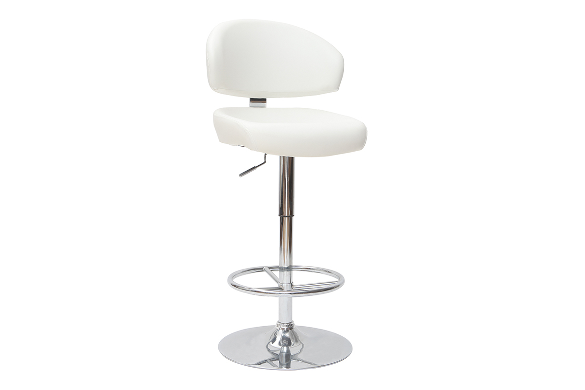 Tabouret de bar design blanc contemporain NEPTUNE