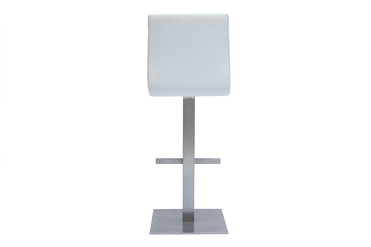 Tabouret de bar design blanc et inox bross� NENY