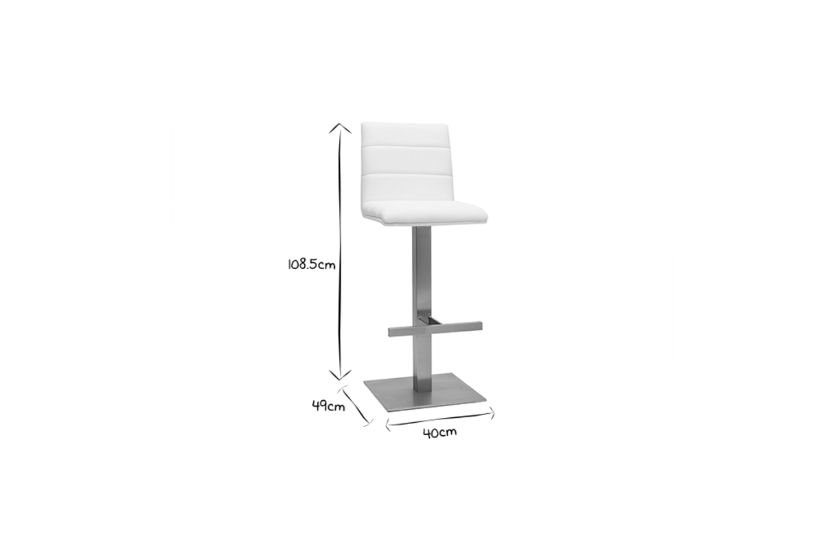 Tabouret de bar design blanc et inox bross� NENY