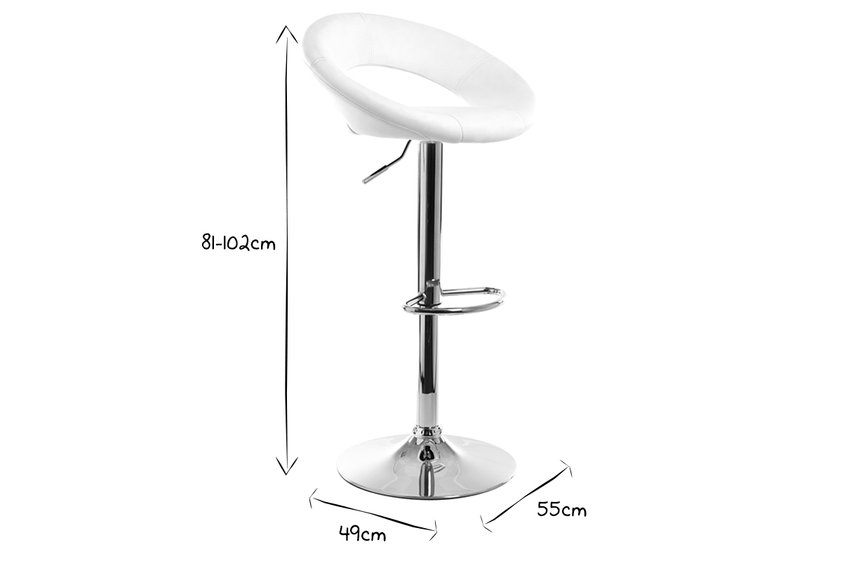 Tabouret de bar design blanc NEWTON